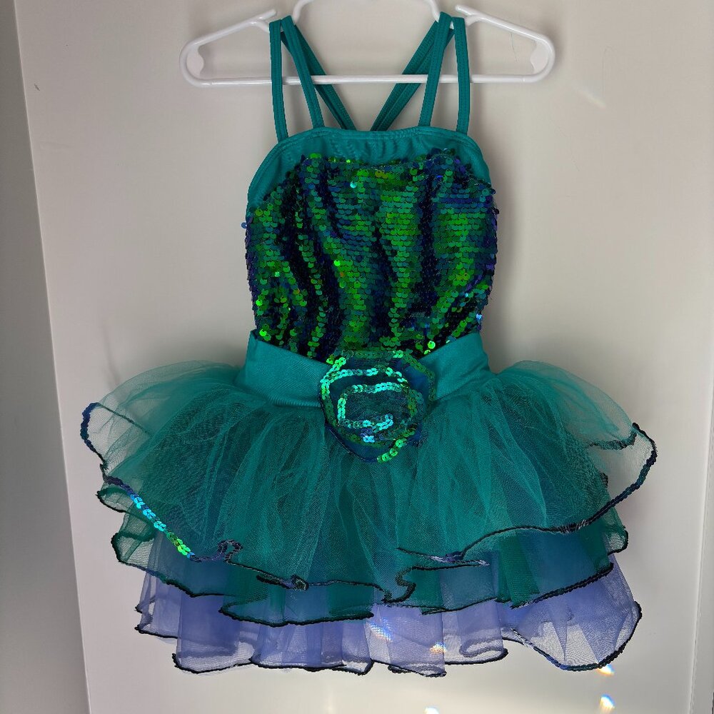Revolution Just Dance Child Size Small 5 Leotard Sequin Tulle Dress Costume
